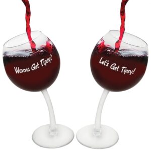 Get Tipsy Wine Glasses (Set of two)
